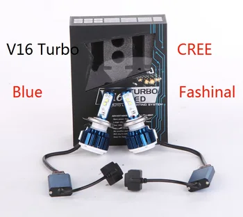 

V16 TURBO H4 H4-3 H4(H/L) Newest Blue,H13 9004 9007 HB1 HB5 80W/set 8000LM LED auto Headlight Conversion Kit Hi/Lo headlamp