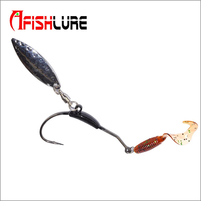 

3pcs/lot 2g/4g/7g Crank Hook with Llead with Metal Spoon Sequins Add Weight Lead Lures Crank Hook Soft Bait Soft Worm Hooks