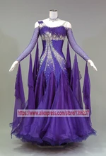 Waltz Dance Dresses Lady Elegant Purple Profession Custom Made Tango Flamenco Modren Ballroom Competition Dancing Dress