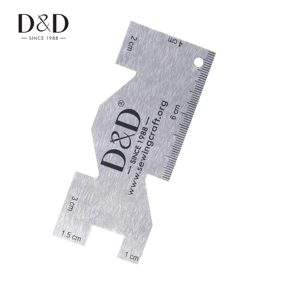 D&D 1PC Metal Sewing Measuring Gauge Quilting Rulers for Cutting Fabric