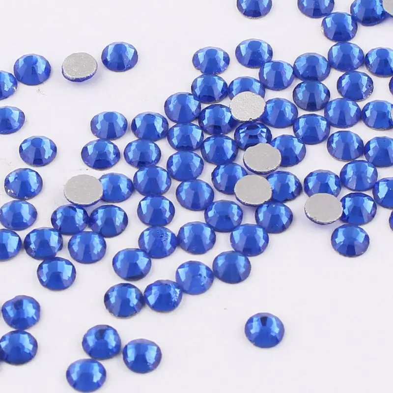 Sapphire 1440Pcs SS3, 25 цветов, 3D Стразы для дизайна ногтей, стеклянные стразы, без горячей фиксации, клеевые стразы с плоской задней стороной для рукоделия, украшения для дизайна ногтей - Цвет: Sapphire 1440Pcs