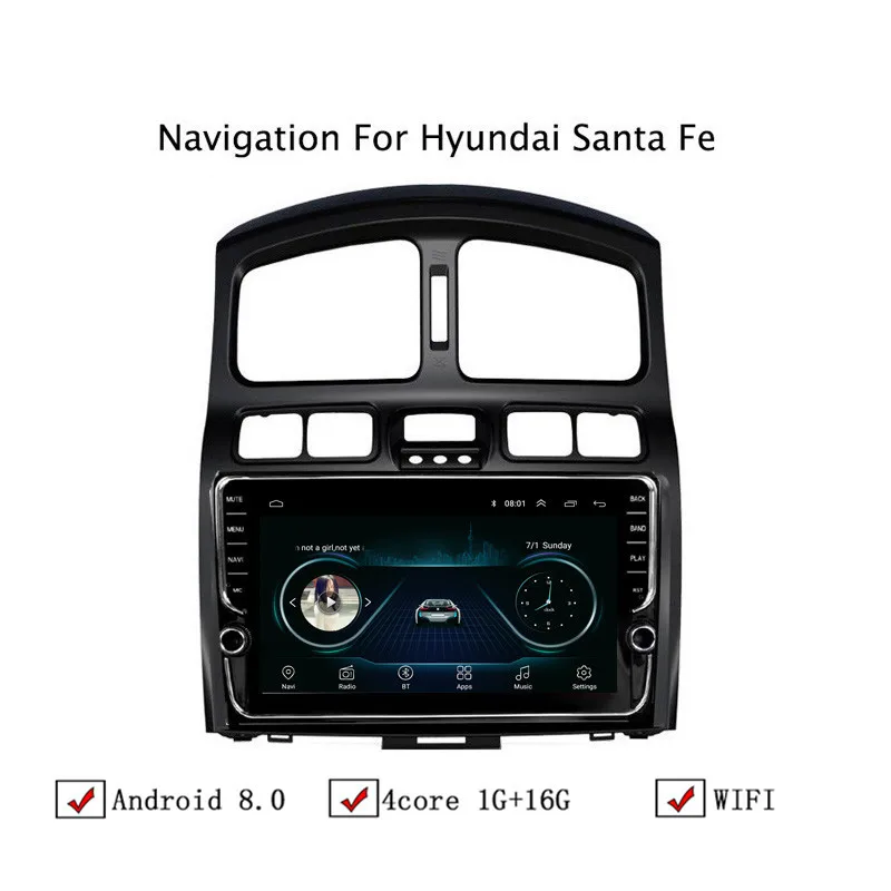 Flash Deal NAVITOPIA 9inch Car Multimedia Player Andriod 8.1 GPS Navigation For Hyundai Santa Fe 2006 2007-2015 Autoradio WiFi USB FM AM 1