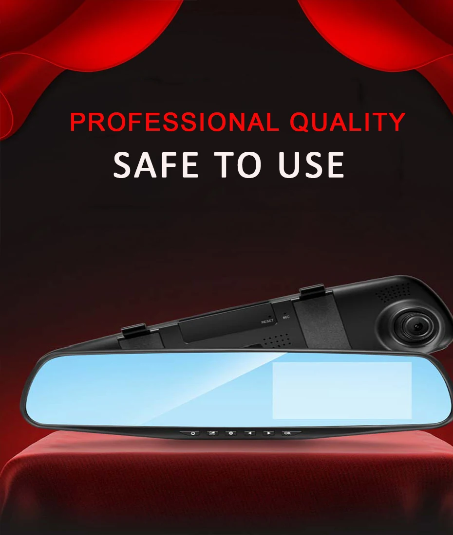 Full HD 1080P Автомобильный видеорегистратор Камера авто 4,3 в зеркало заднего вида dvr Dash камера для автомобиля DVR рекордер видео регистратор мини авторегистр