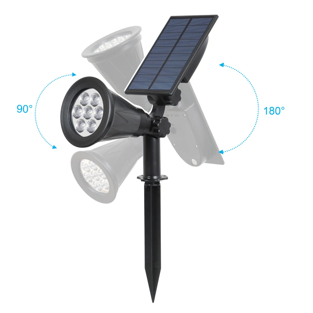 Movido a Energia Solar ao ar Pátio com Jardim Luz para ao ar Pacote Holofotes Livre Iluminação 2-em-1 Ajustável Led Solar Landscape Lâmpada Quintal 2 5 Lâmpadas solares