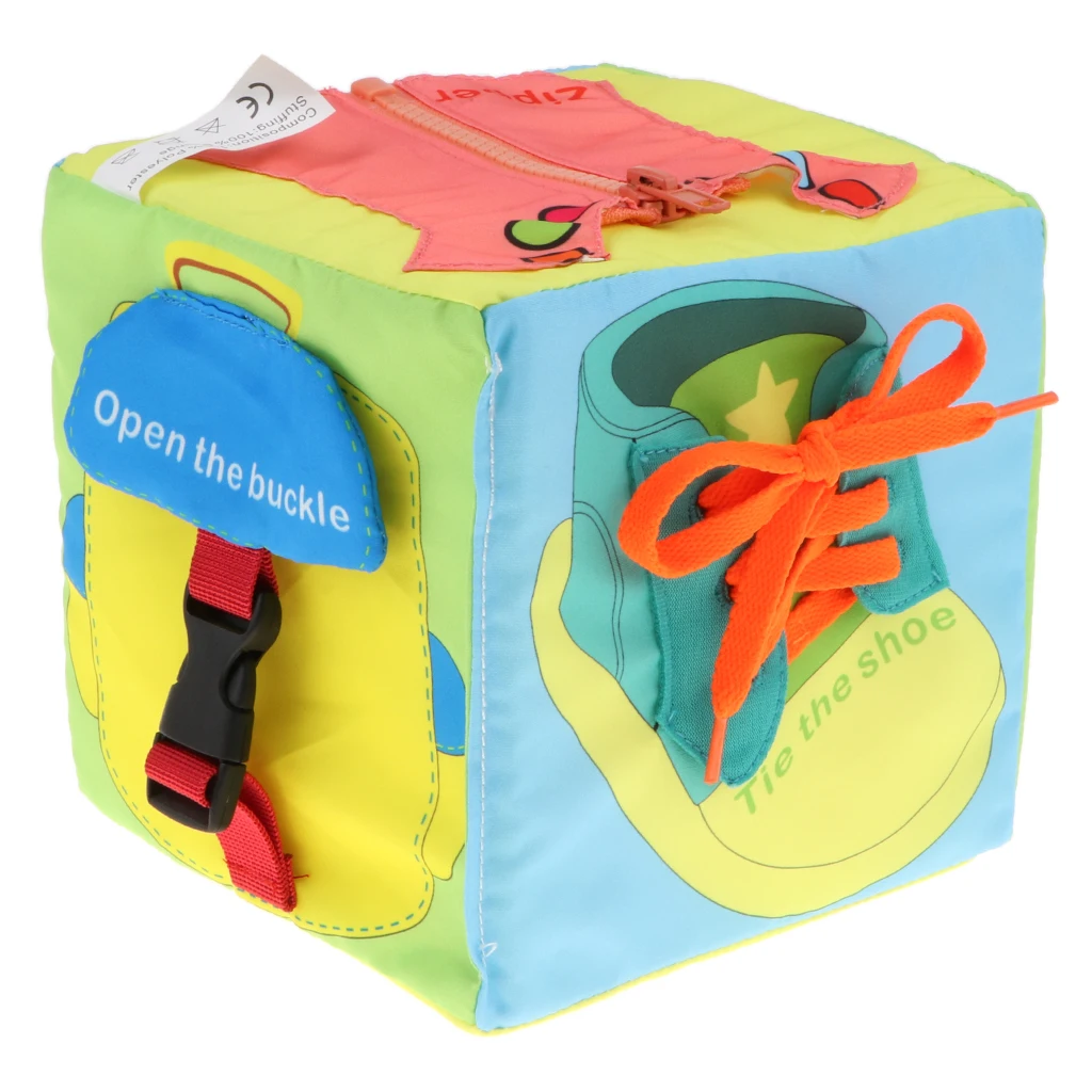 

Basic Skills Board Developmental Puzzle Toys, Practice Fine Motor Skills - Zip, Snap, Button, Buckle, Lace,Tie for Kids Baby
