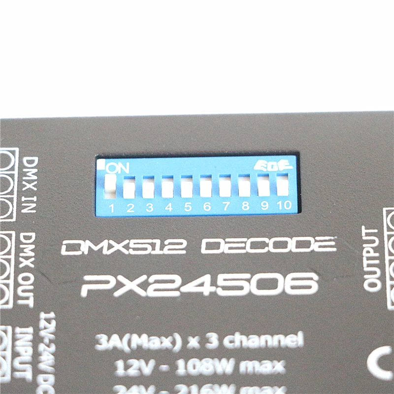 DC12 24V 9A 216 Вт Высокая мощность PX24506 DMX512 декодер драйвер цифровой усилитель сигнала