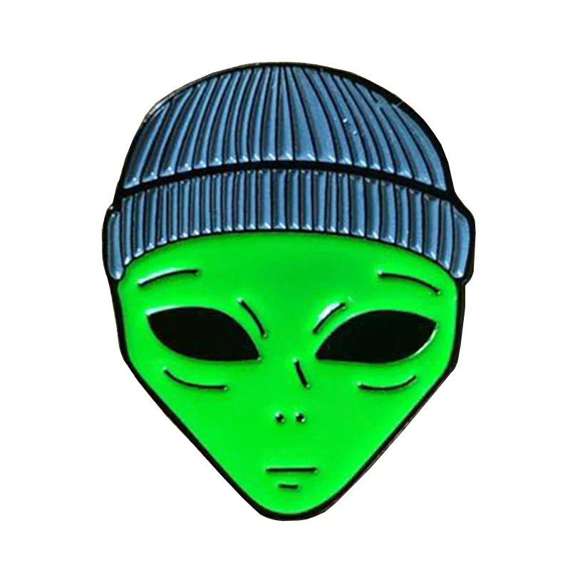 

ET Brooch Alien Pin Space Cat Badge lot of 2
