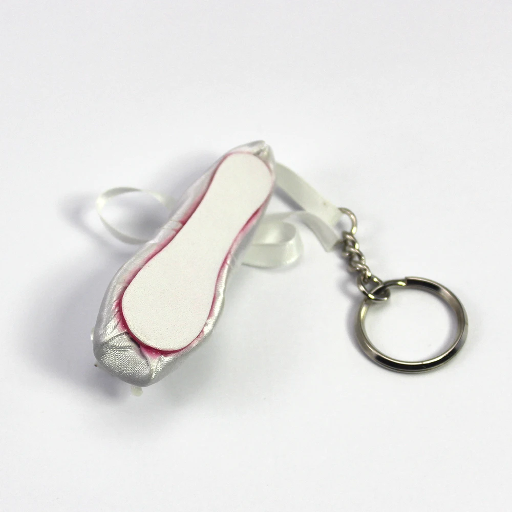Mini Ballet Shoe Keychain Ballet Gift Satin Pointe Shoes Key Ring Pink