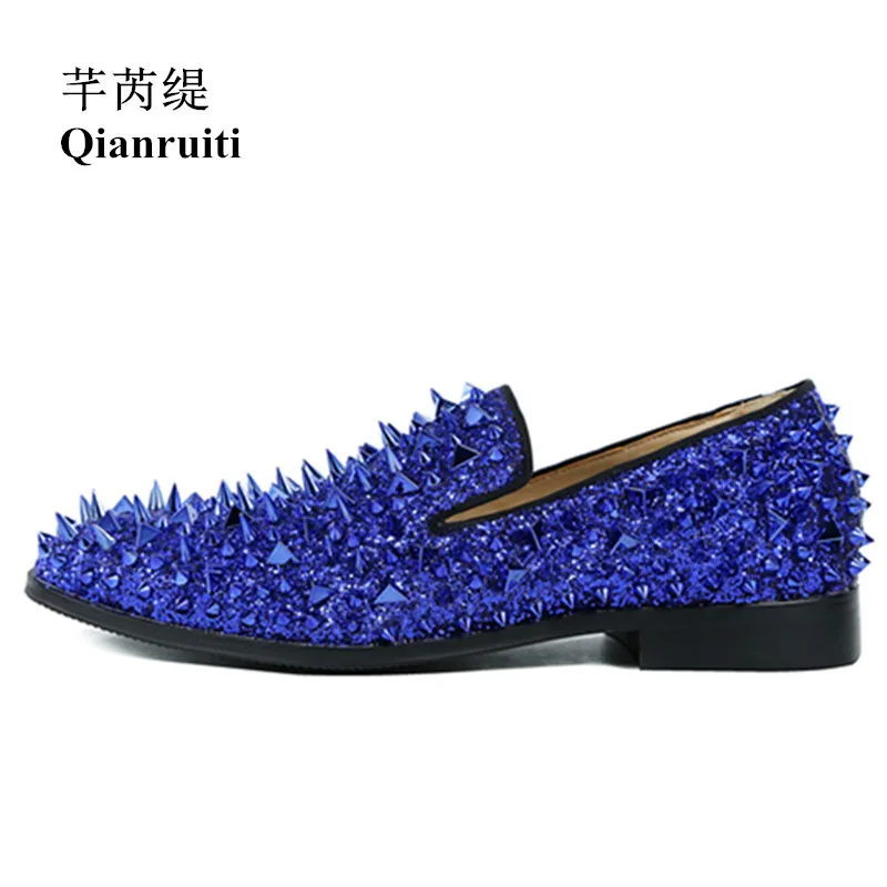 Blue spike dress shoes Clearance