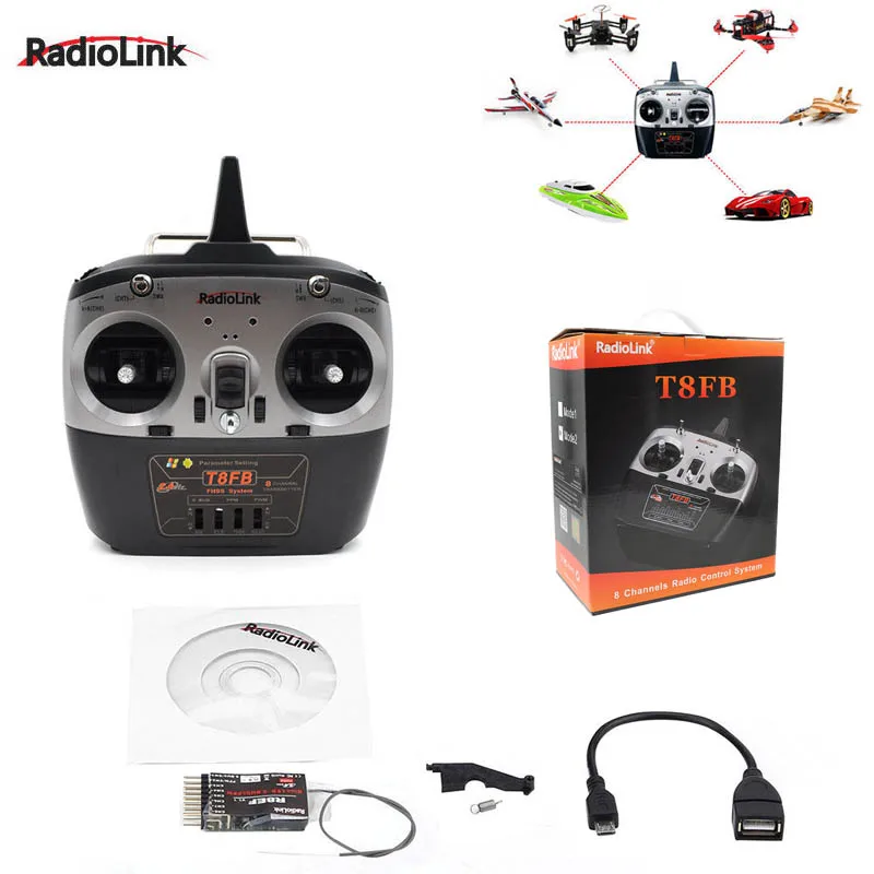 

RadioLink T8FB 2.4GHz 8ch Transmitter R8ef receiver Remote Rontrol TX&RX for RC Helicopter RC Drones aircraft quadcopter