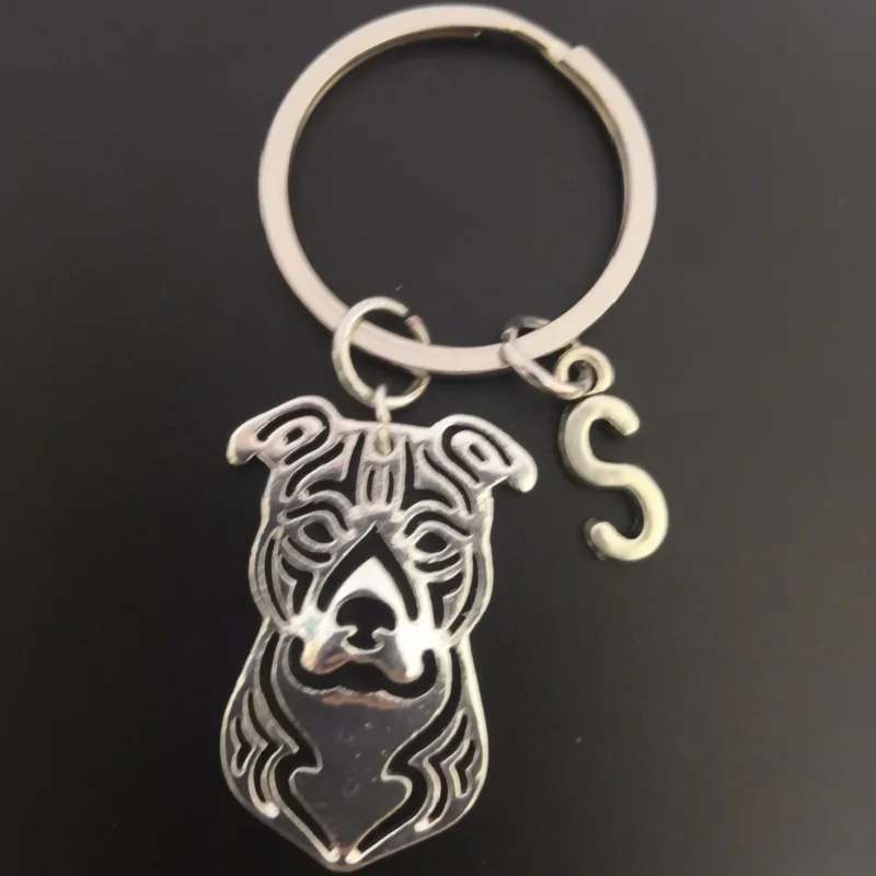 G. SKY, американский стаффордширский терьер, брелок для собак, персональный брелок, популярный брелок на ключи в форме буквы подарки для любимых, быстрая - Цвет: S