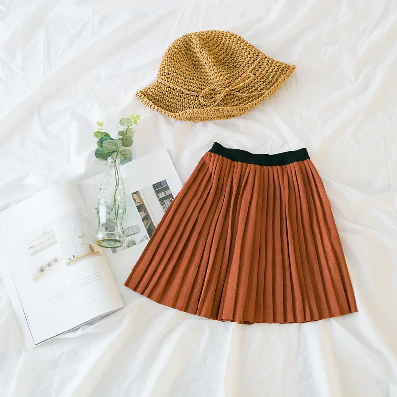 Hot sale New Fashion 2018 autumnCute Velvet Child Skirt Kids Pleated Skirt Smooth Skirt Toddlers Children Baby Girls Skirts (7)