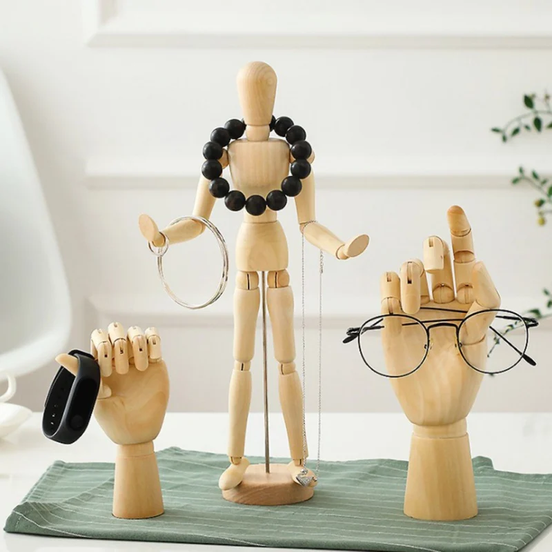 Креативная деревянная художественная модель украшения деревянная кукла шарнир руки для дома гостиной офиса настольные украшения N