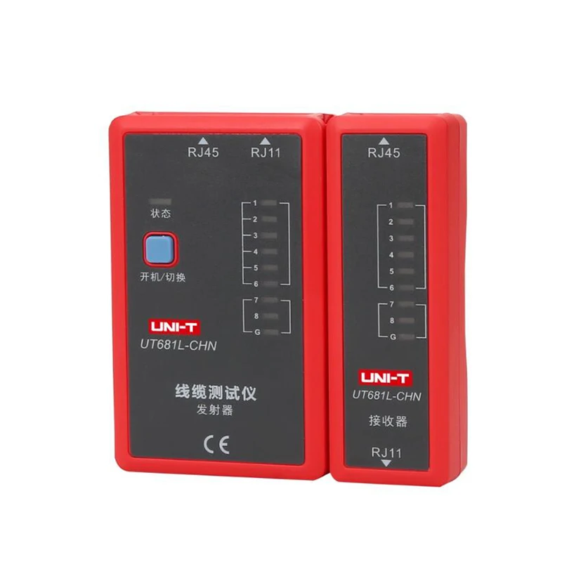 

UNI-T UT681L Cable Tester Network Cable / Telephone Line Dual-use Tester LED Status Display Line Detector RJ45 RJ11