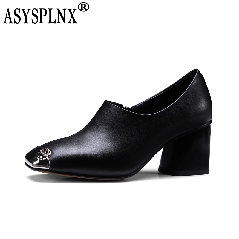 ASYSPLNX Марка 2018 Летняя мода из коровьей кожи полусапожки мелкой Slip-on украшения