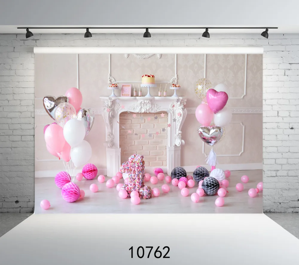 Photography Background Photo Pink Balloons 1st Birthday