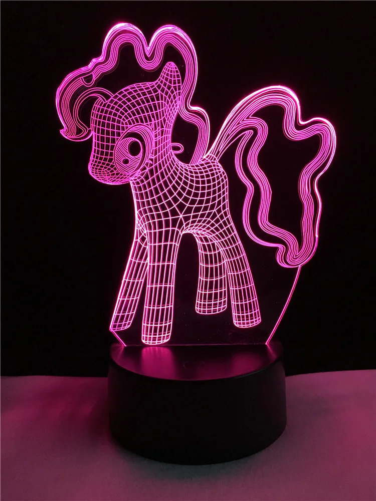 Лидер продаж Черная пятница животного прекрасный единорог светодиодный 3d-ночник многоцветный RGB лампы Рождественский декоративный подарок мультфильм бумажный фонарик
