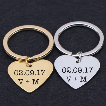 

Key Chain Personal Customed Date And Name Suitable For Couple Lovers' Boyfriend Girlfriend Specially Anniversity Date Key Ring