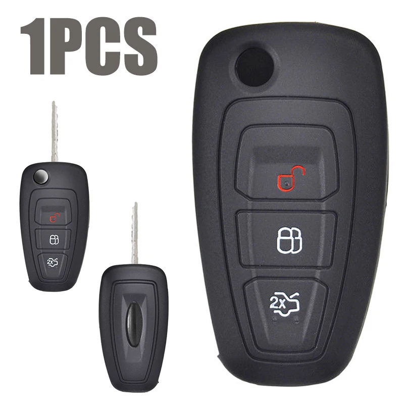 MAYITR 3 Button Silicone Key Fob Case For Ford Ranger C-Max S-Max Focus Galaxy Transit/Tourneo Custom Grand C-Max