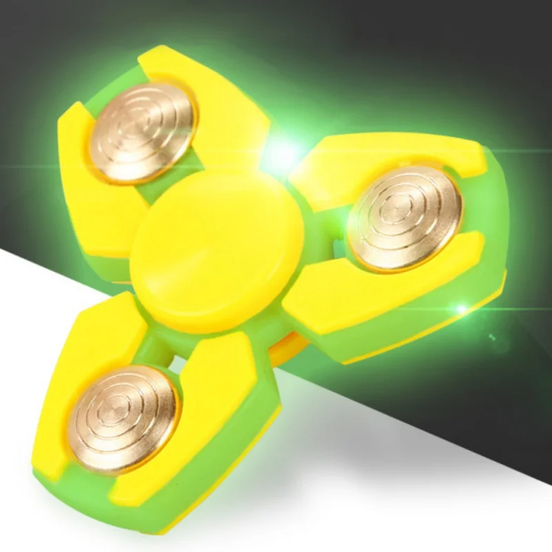 EDC Hand Spinner Gyro Toy Solar Energy Light Triangular Giggle Hands inger Spinner Stress Relief Toys