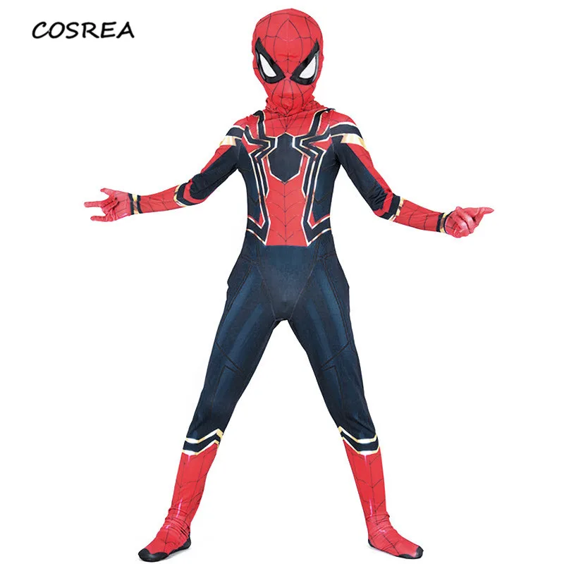 Kids Spiderman Homecoming costume Spandex Zentai Civil War Spiderman ...