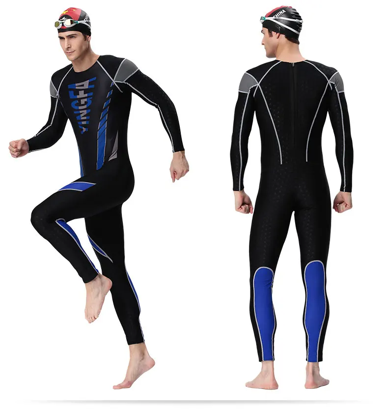 YINGFA, мужской слитный купальник, костюмы для дайвинга, sharkskin, купальник с длинными рукавами, брюки, Солнцезащитный тренировочный купальник, купальный костюм для дайвинга