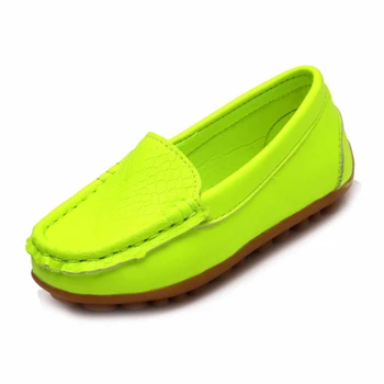 

ABWE New Children Shoes Classic Fashion PU Shoes for Girls Boys Shoes Flat Casual Kids Shoes(Fluorescent Green)