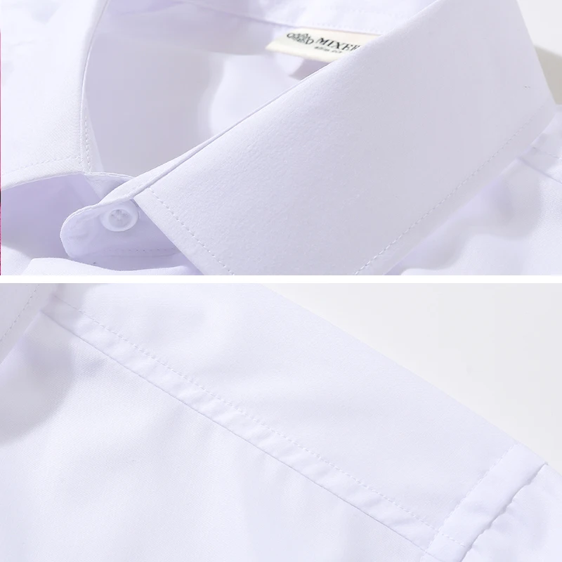 Летние Для мужчин Студенты рубашка короткий рукав Slim Fit белый хлопок Повседневное рубашки Для мужчин высокое качество дизайн платье рубашка Для мужчин бренд