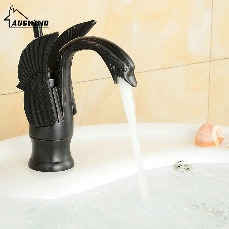  Antique Mixer Hot And Cold Water Kitchen Faucet Gold Brass Basin Faucet Deck Mouted Bathroom Hardwa - 32704780164