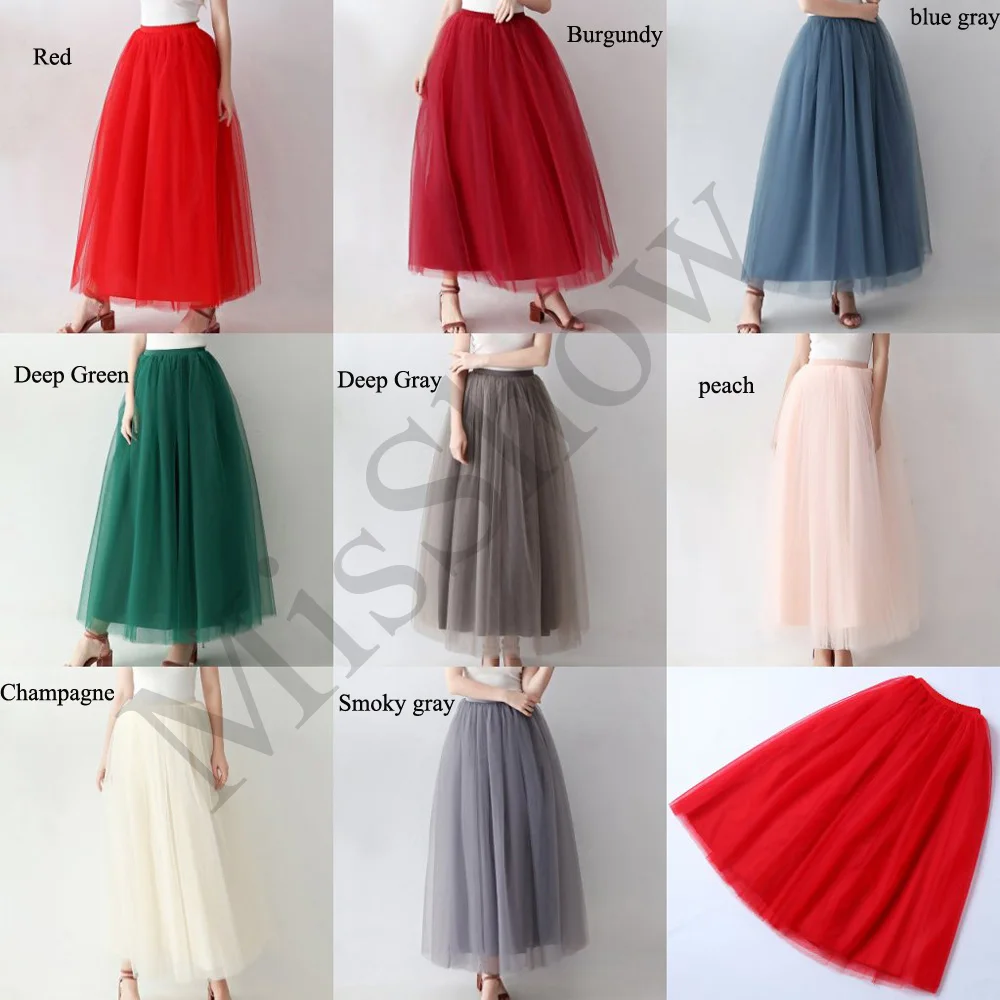 Women 5 layer Floor Length 100cm 2019 Adult Long Red Tutu Tulle Underskirt A Line Petticoat Plus Size Skirt Wedding Accessories