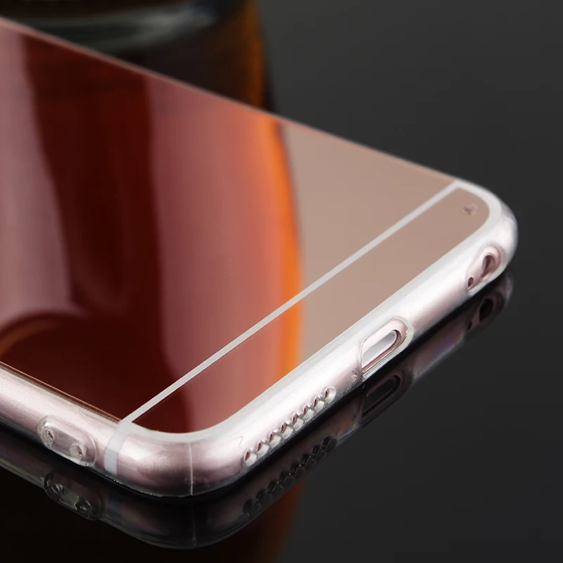 Чехол для телефона из розового золота Apple iPhone 6 PLus зеркальный чехол Мягкая Задняя