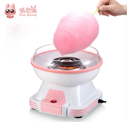 Pink Bunny Electric Cotton Candy Maker Mini Portable DIY Sweet Machine For Cotton Candy Household Food Processors Children Gift