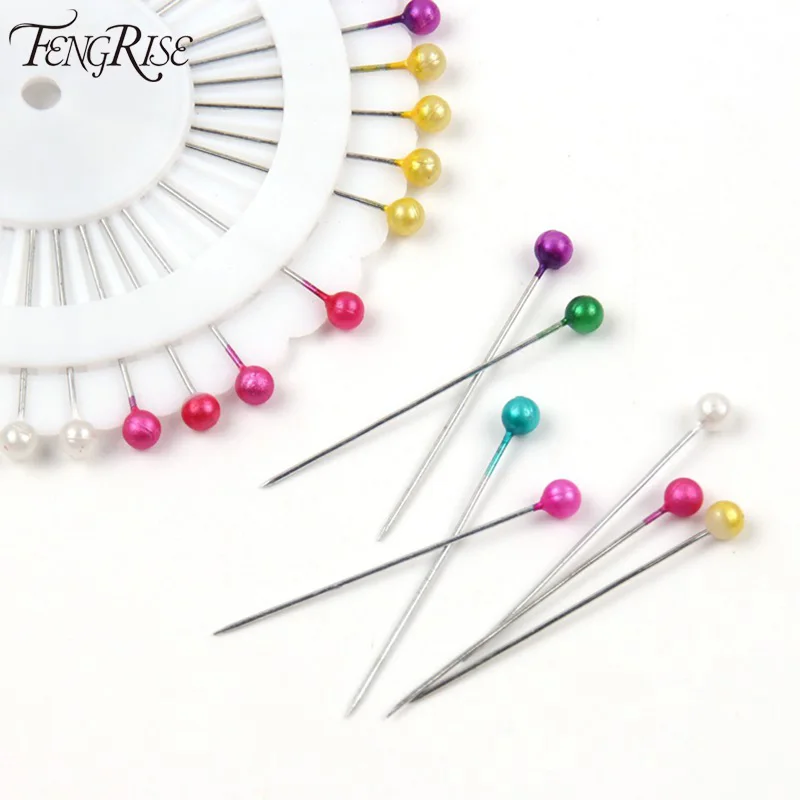 Fengrise 480ps Multi Round Pearl Head Dressmaking Pins Weddings Corsage