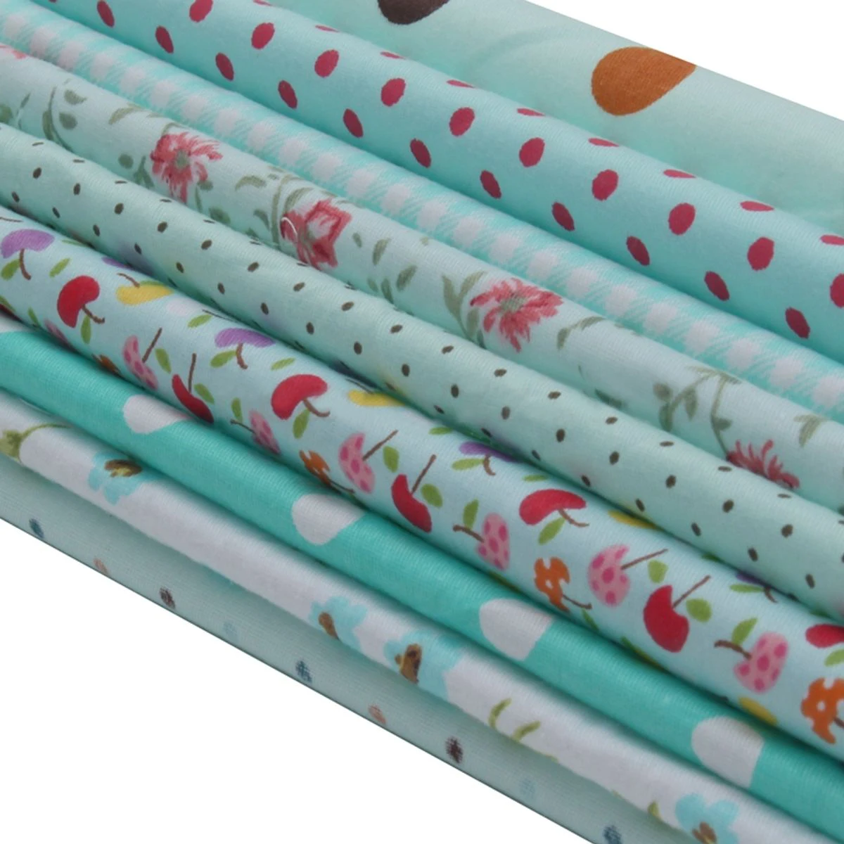 9pcs 20cm*25cm Random Pattern Blue Cotton Fabric Patchwork Batiks Mixed Bundle Sewing Craft
