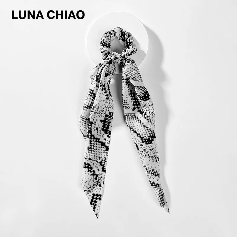 LUNA CHIAO, модные женские аксессуары для волос, тканевые банданы, резинки для волос, змеиный Леопардовый принт, шарф, конский хвост, держатель - Цвет: 32