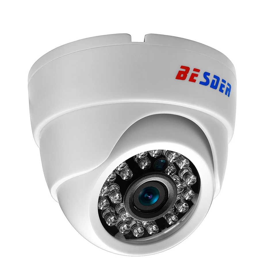 

1/4"CMOS 720P 1.0 Megapixel Plastic 24pcs lR LEDs Fixed Lens H.264 Free APP Security Dome Camera Indoor Surveillance IP Camera