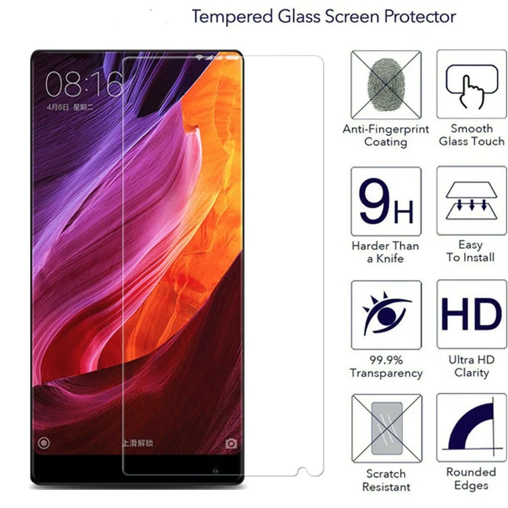 2 шт 2.5D HD закаленное стекло es для Xiaomi Mi Mix протектор экрана Ультра прозрачное