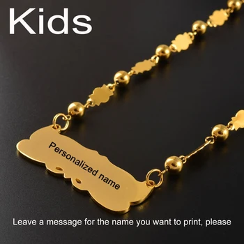 

Anniyo Personalized Name SMALL Pendant Ball Beads Necklaces for Kids Girls Marshall Jewelry Micronesia Customize Letters #069521