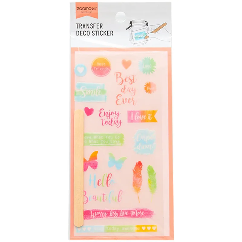 

1pcs Kpop Transfer Stickers Cute Small Fresh Pattern Series Creative Hand Account DIY Album Decoration Flat Cup Mobile Stickers