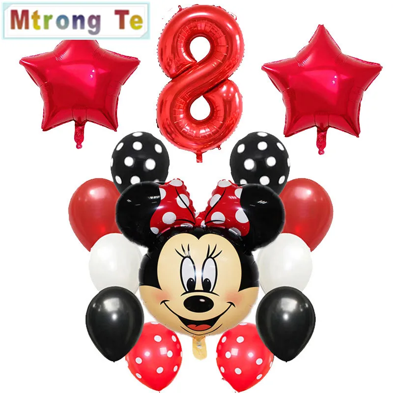 Микки Минни Маус с днем рождения деко шар 30 дюймов Рисунок 1 2 3 лет ребенок воздушный шар на день рождения мультфильм мышь ксенон шар