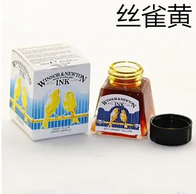 Winsor Newton Красочные Чернила краски 14 мл для Dip Ручка - Цвет: Canary Yellow