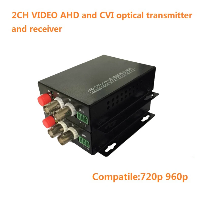 

2CH HDCVI and AHD transmitter optical transceiver to optical fiber