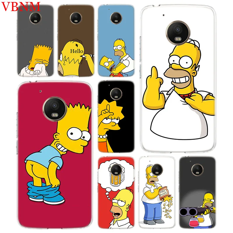 

Funny Homer Simpson Silicone Patterned Case For Motorola G5 G5S G6 E4 E5 G7 Plus For Moto G4 E5 Play Art Customized Cover Cases