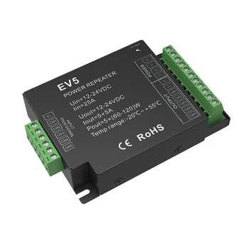 

Led RGB RGBW RGBCCT Strip Power Amplifier Power repteater DC 12V/24V 5A*5CH 25A 5 channel Output RGB+CCT Strip amplifier