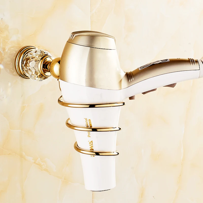 Günstige Europäischen gold antike kristall bad zubehör messing wand poliert badezimmer produkte hardware suite