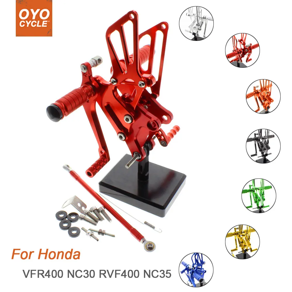 

For Honda VFR400 NC30 Motorcycle Rear Set Accessories CNC Adjustable Rearset Foot Pegs RVF400 NC35 Foot Rests Footpegs