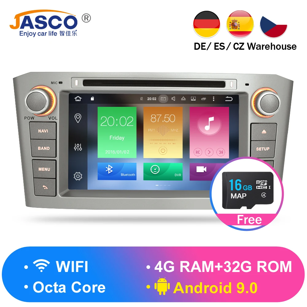 Pаспродажа Android 8,0 9,0 9,1 RAM 4G есть в наличии DVD стерео Мультимедиа для Toyota Avensis T25 2003 2008 радио font b GPS b font навигация видео