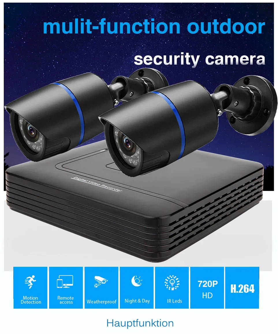 2CH 720 P 1080 P CCTV AHD камера системы безопасности камера системы товары теле и видеонаблюдения комплект 2 шт. AHD пулевидная камера наруэного