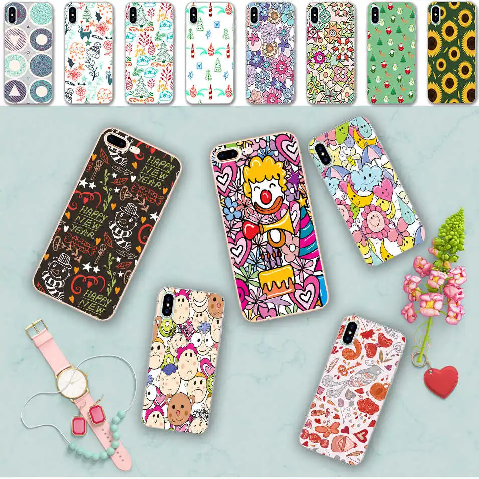 Minason Cartoon Lovely Child Kid Art Clear Soft Silicone Phone Case for iPhone X 5 S 5S SE 6 6S ...