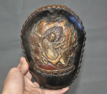 

christmas Antique Rare Tibetan buddhism silver skull head Statue tantrick Kapala Bowl Cup halloween